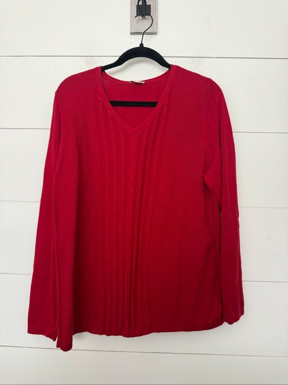 Talbots Women’s XL Red Vneck 100% Cotton Sweater